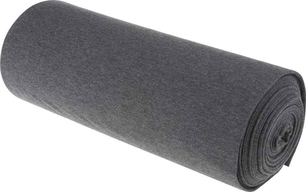 VBS Marktplatz Jersey Bündchen Stoff Uni 70 cm breit 10 cm Ballen 186 g lfm Grau-Meliert