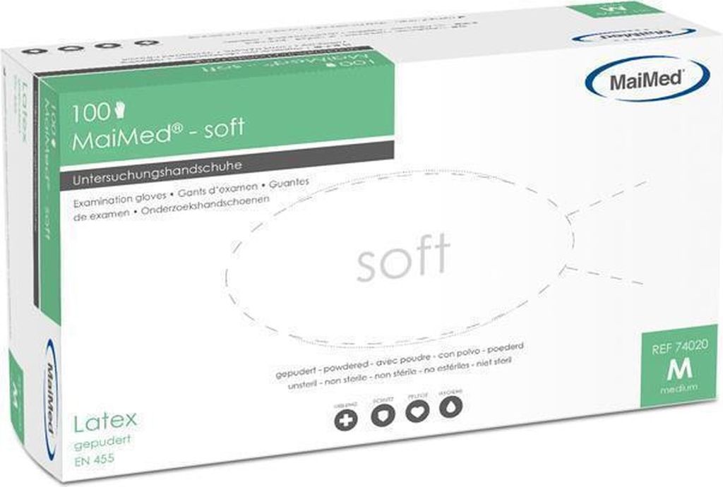 MaiMed soft | 1000 Latexhandschuhe | beige | Gr. M | Einweghandschuhe