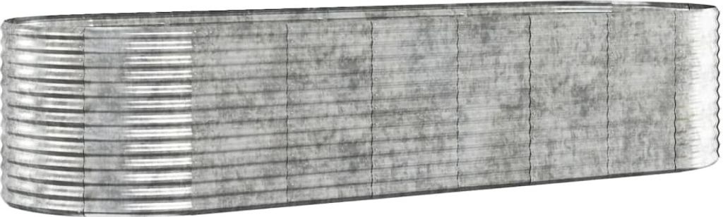 Hochbeet Verzinkter Stahl 322x100x68 cm Silbern