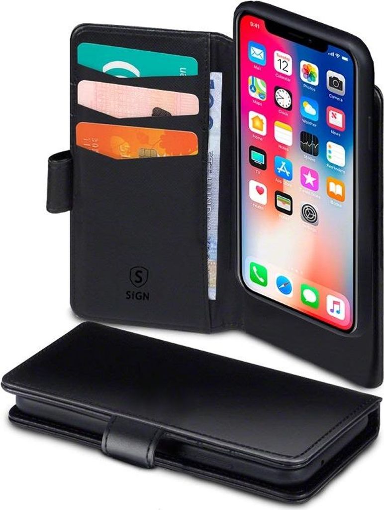 2-in-1 Wallet Case für iPhone 12/12 Pro - Schwarz