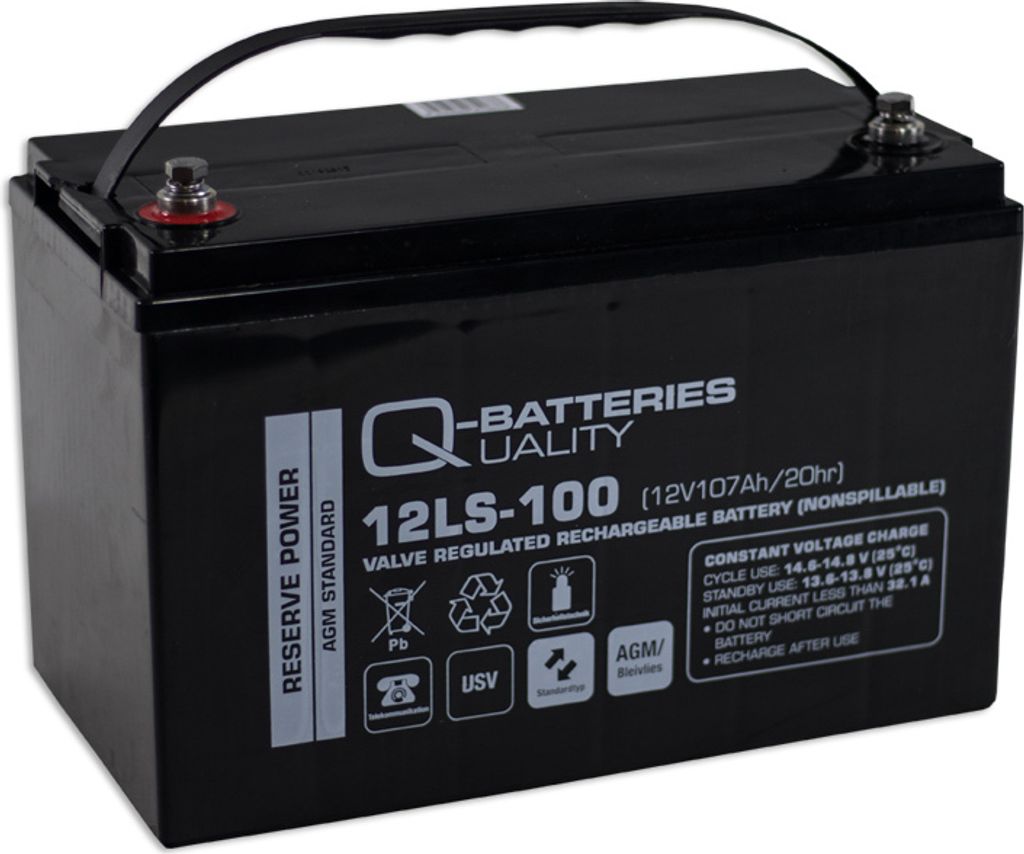 Q-Batteries 12LS-100 / 12V - 107Ah Blei Akku Standard-Typ AGM 10 Jahres Typ