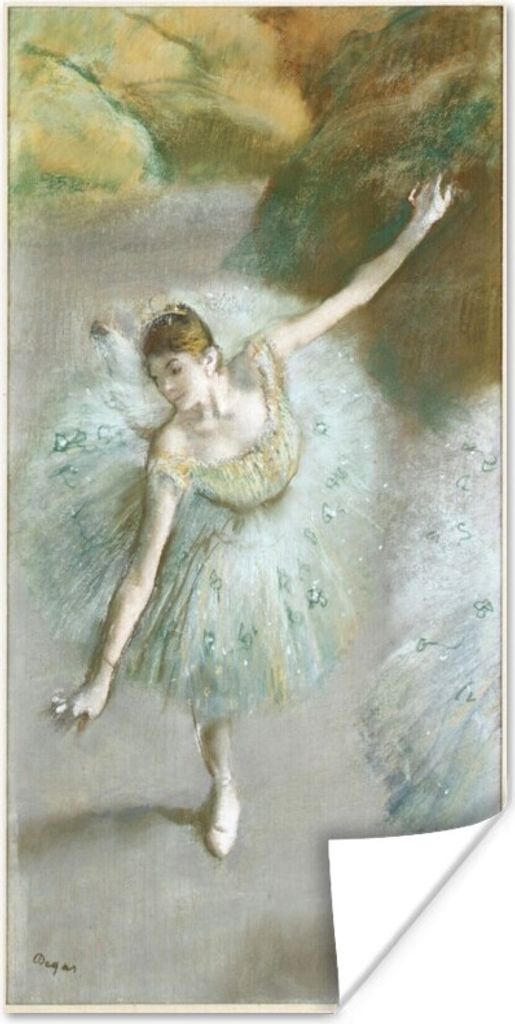MuchoWow Poster Tänzerin in Grün - Gemälde von Edgar Degas 20x40 cm - Plakat - Foto