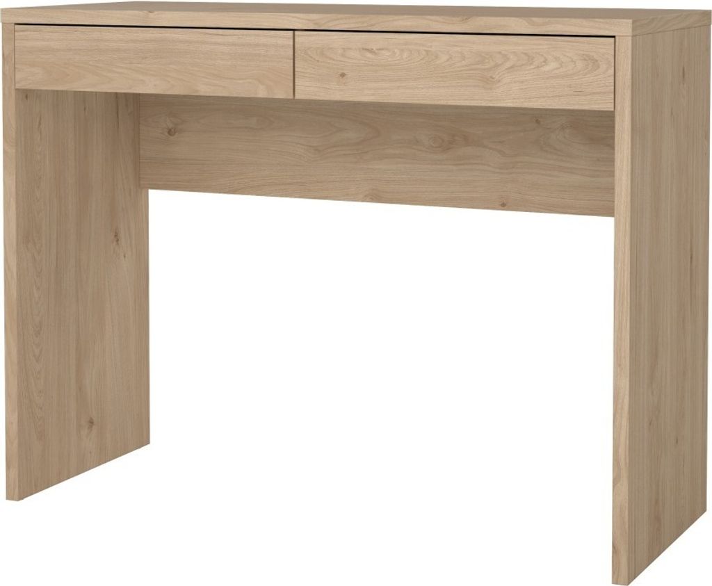 FunctionPlus Schreibtisch mit Regal 2 Schubladen Nussbaum Nachbildung.