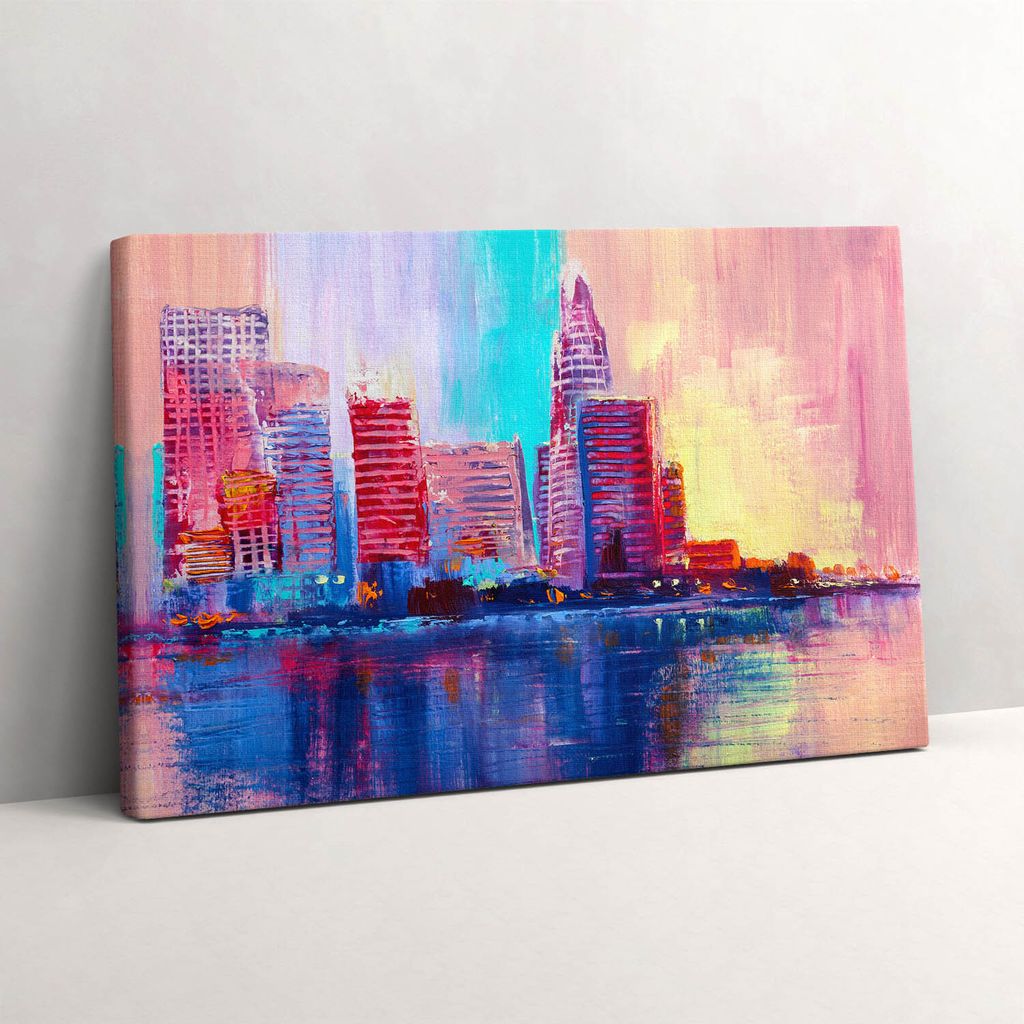 Abstraktion von städtischen Wolkenkratzern – Leinwandbild Wandbild – 30x20 cm – Leinwandbilder – Wandbilder – Schlafzimmer – Flur