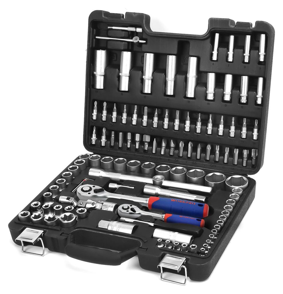WORKPRO Steckschlüsselsatz 108-teilig 1/4 und 1/2 Zoll Produktbild 