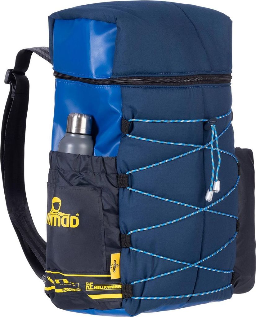 NOMAD x Fraenck Rucksack | Dunkelblau | 30 Liter Upcycling-Rucksack | Aus Schlafsack & Bannerstoff | Einzigartig & Nachhaltig | Limitierte Auflage