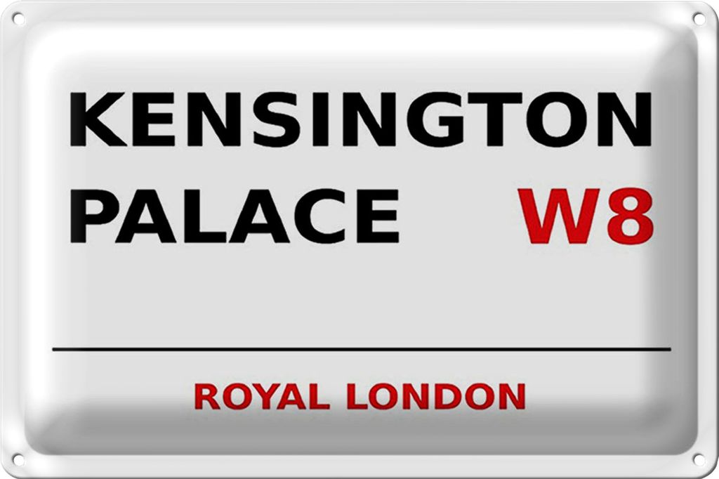 Blechschild London 30x20cm Royal Kensington Palace W8