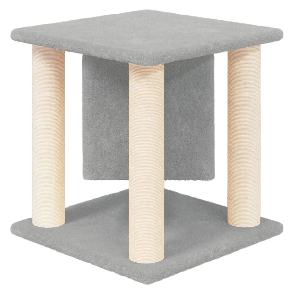 Arbre à chat gris clair 37 cm avec poteaux en sisal haute résistance