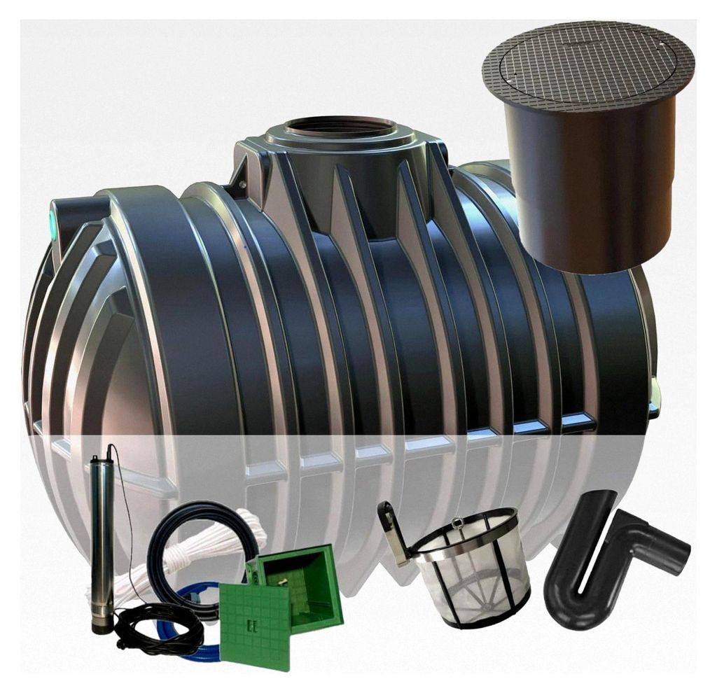 Regenwassertank Zisterne 12500 Liter Big Atlantis (inkl. Filterset, PKW-Abdeckung und Pumpenset)