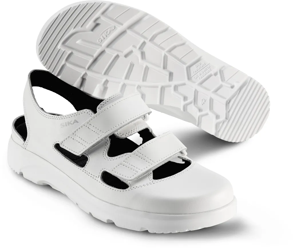 Sandale Sika Optimax blanc 40 avec semelle antidérapante et bride pivot