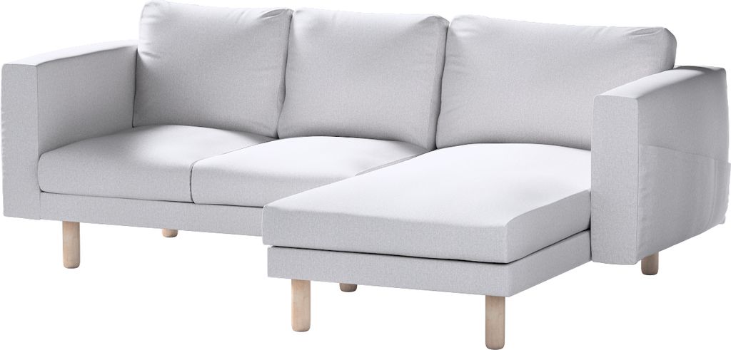 Dekoria Bezug für Norsborg 3-Sitzer Sofa mit Recamiere, hellgrau, Norsborg Bezug für 3-Sitzer Sofa mit Recamiere