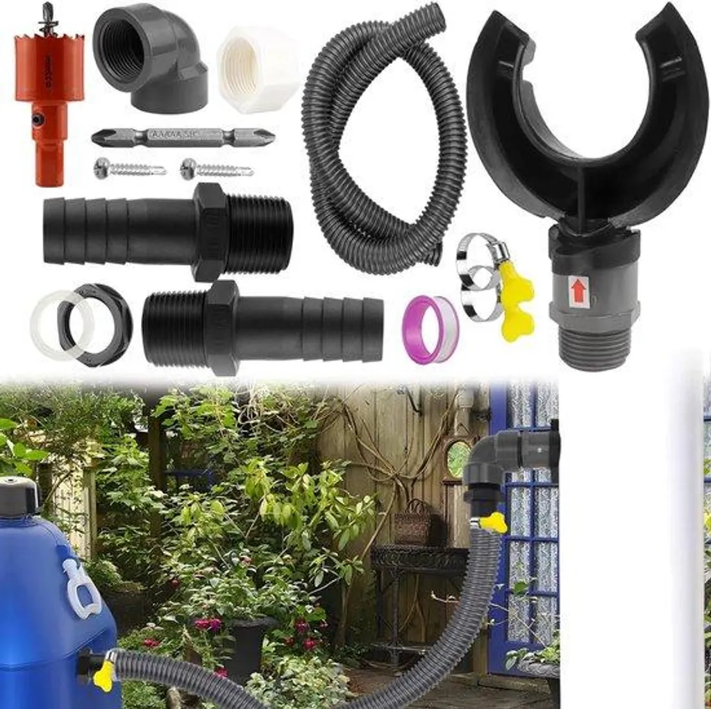 Cuve eau de pluie 300L avec collecteur universel pour gouttière