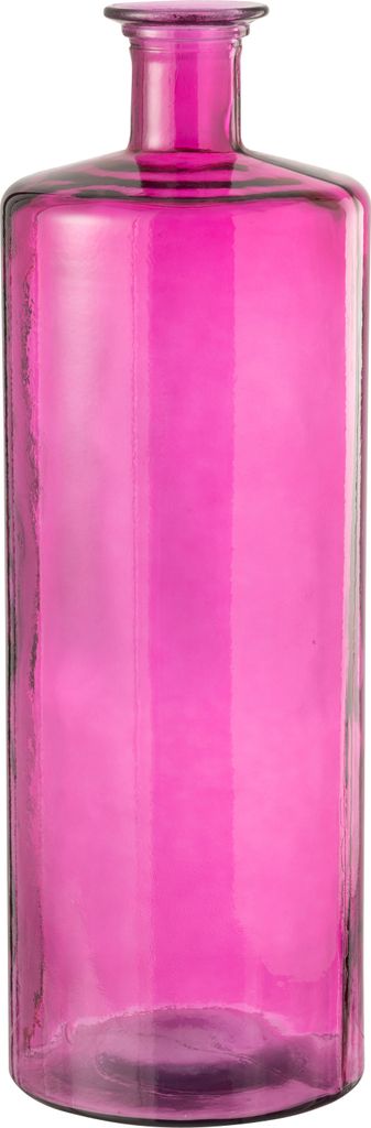 J-Line Vase Bottle Glass Pink Large