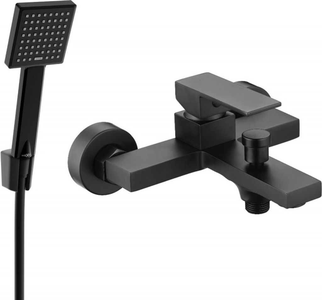 Mexen Uno R45 Wannenbatterie mit Brausegarnitur, Schwarz - 7143R45-70