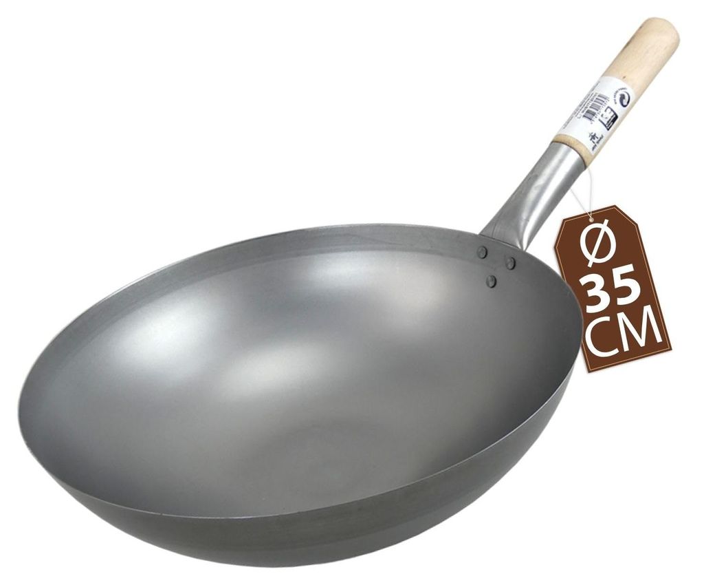 JADE TEMPLE Wok Kohlenstoffstahl mit 35 cm Durchmesser, mit Produktbild 