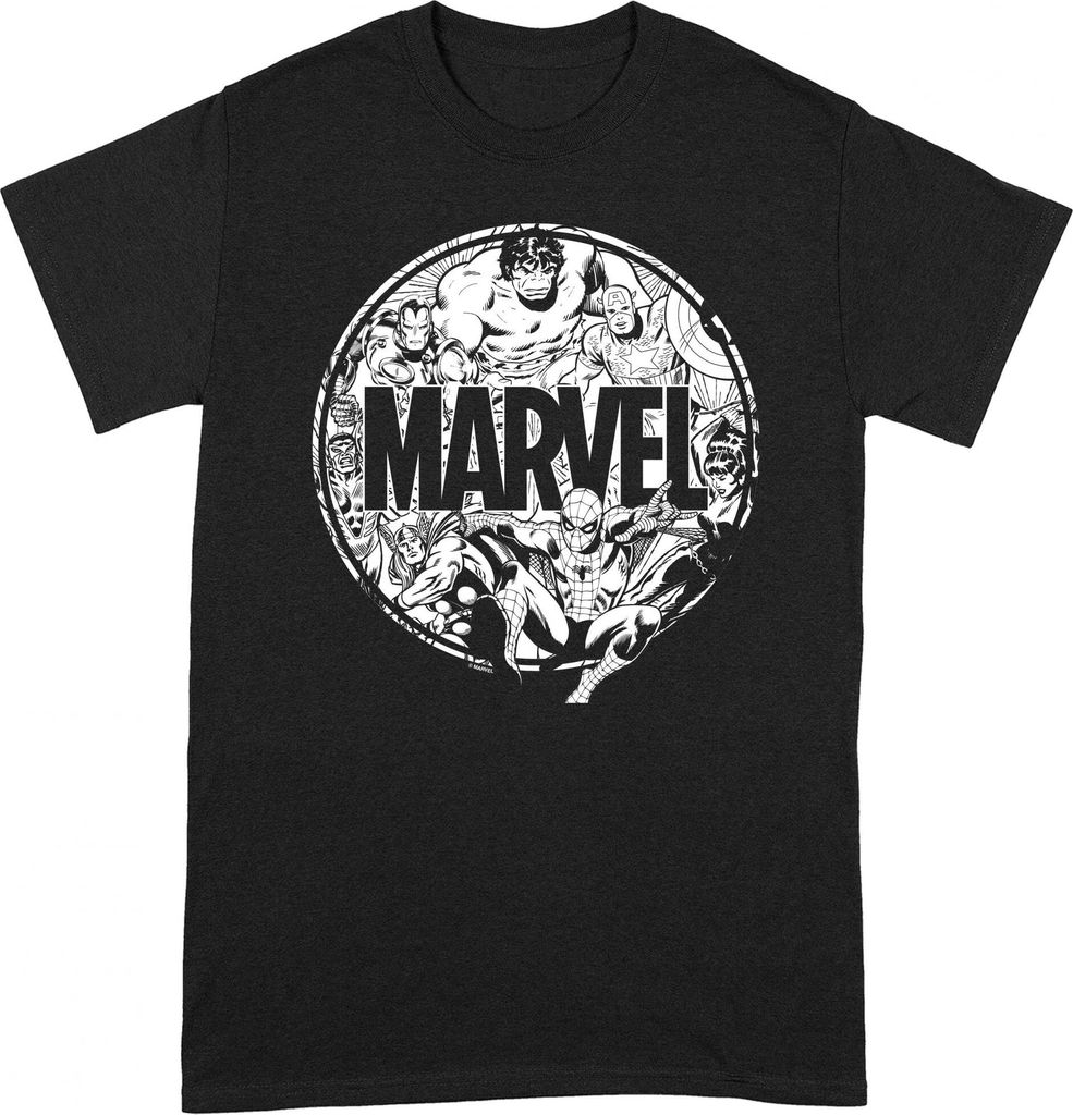 Marvel - T-Shirt für Herren/Damen Uni BI187 (XXL) (Schwarz/Weiß)