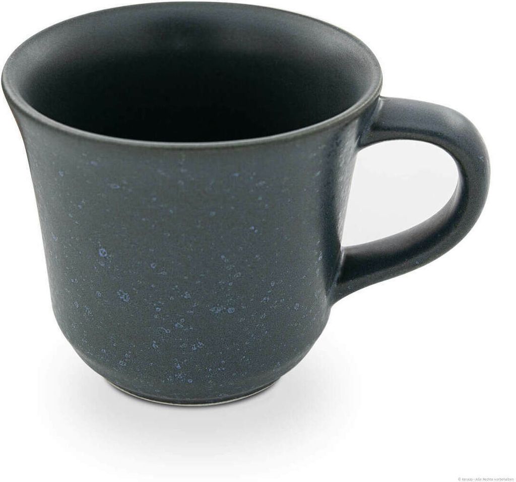 Original Bunzlauer Keramik 300ml Kaffeebecher Teetasse Ø11,2 cm bauchig, geschwungen & 10,0 cm hoch Dekor ZIELEON grün