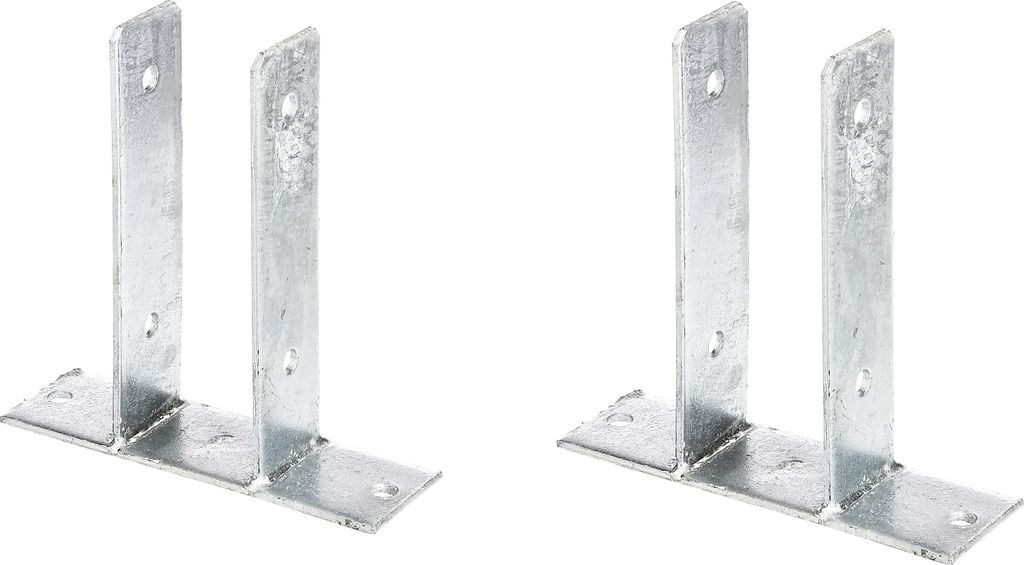 Alberts 2 x U-Pfostenträger, zum Aufschrauben, für Holzpfosten 71 mm, Höhe 200 mm, feuerverzinkt