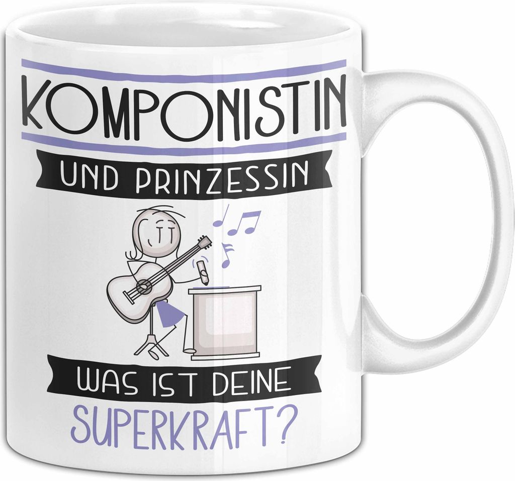 Komponistin Und Prinzessin Tasse Geschenk Für Eine Komponistin Geburtstag Was Ist Deine Superkraft (Weiß)
