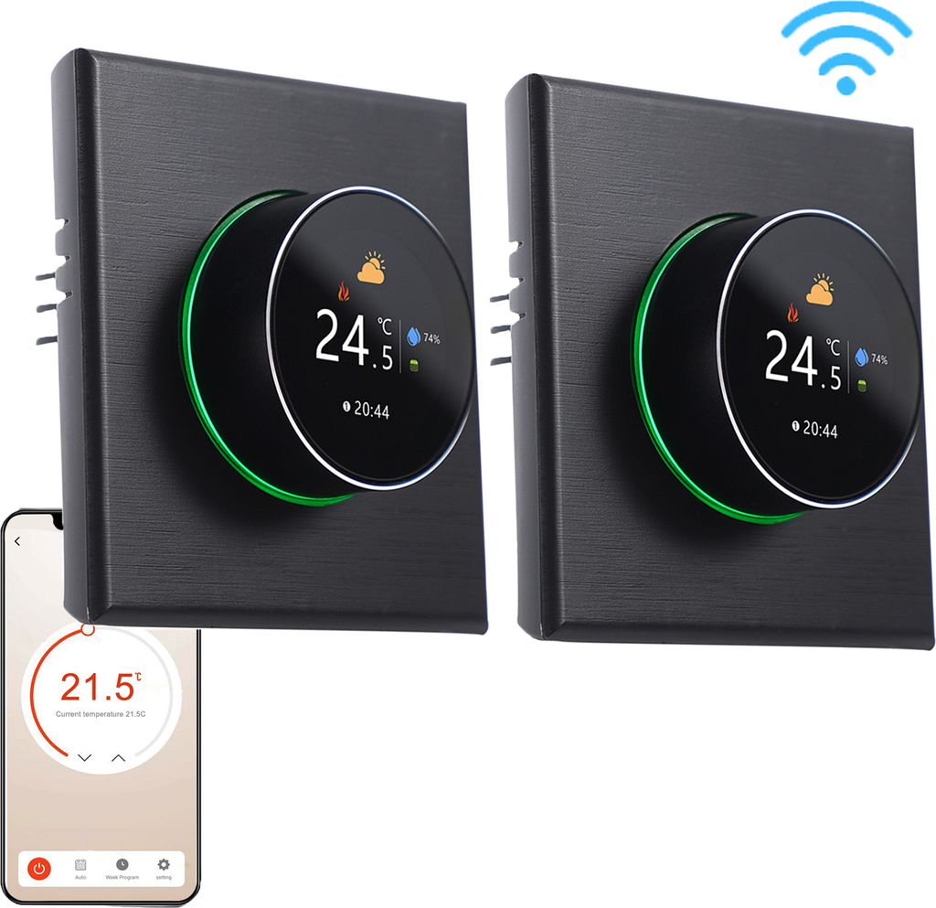 2X WiFi Smart Thermostat 5A Raumthermostat Wasserheizungsgeräte Fußbodenheizung, APP-Steuerung, Sprachsteuerung Kompatibel mit Google Home/Alexa