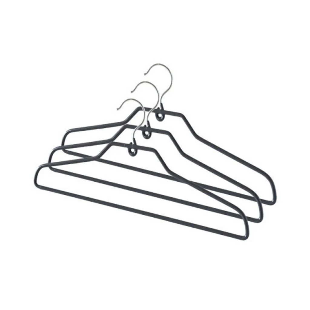 Cintre antidérapant en métal chromé et PVC gris pour votre dressing