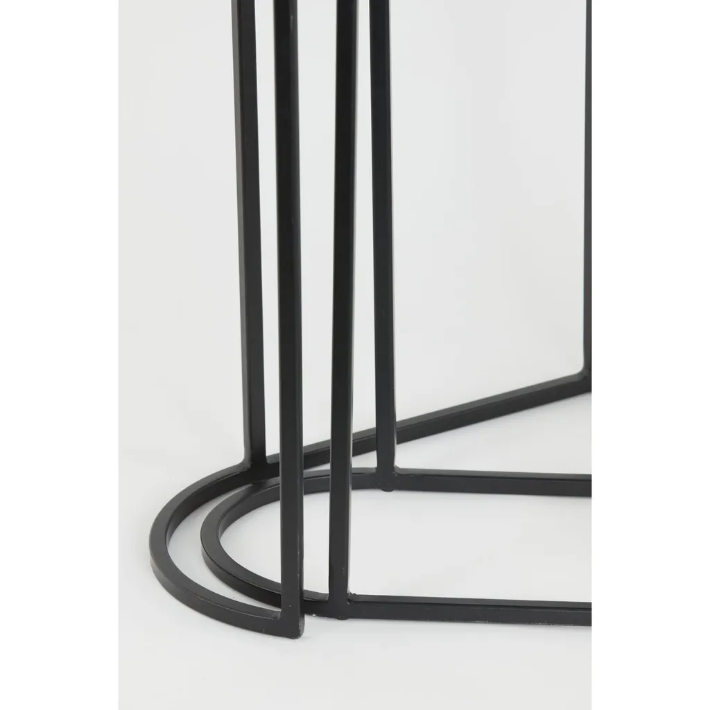 Set de 2 tables d'appoint Bocov Light & Living antique plomb et noir - 5