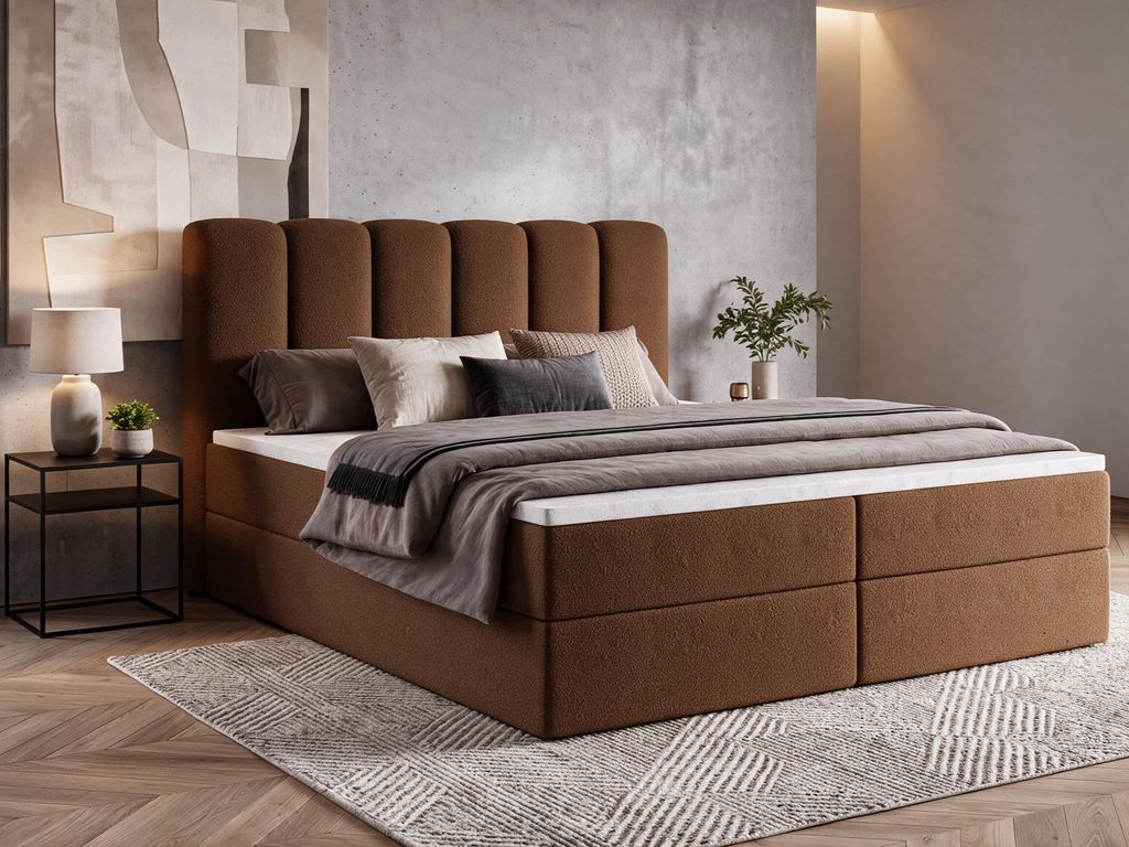 Boxspringbett 140x200 mit Bettkasten NOLARO, Komplett-Set Produktbild 