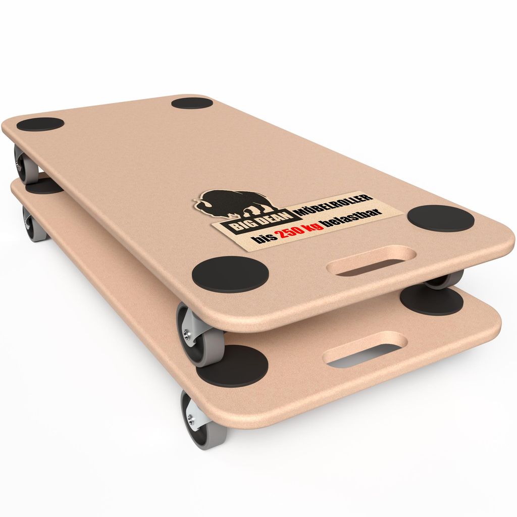 BigDean 2 Materialtransporter 250kg Schwerlast Möbelroller bodenschonende Rollen Transportroller Rollbrett