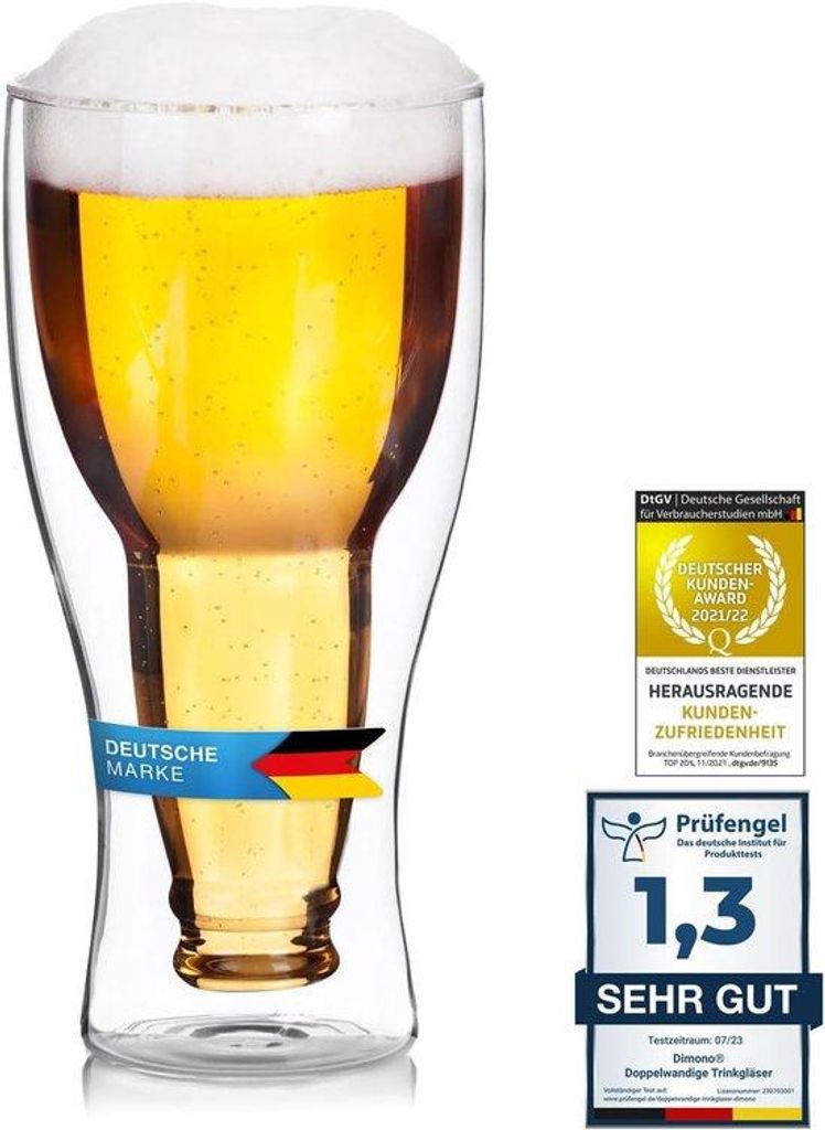 Doppelwandiges Bierglas Einzigartig 1 Stück