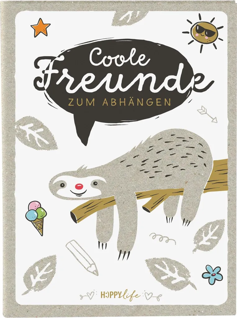 Goldbuch 43580 Libro degli amici Happylife bradipo - 88 pagine illustrate, 15 x 21 cm