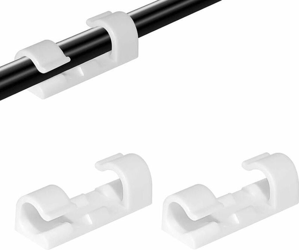 Lot von 50 selbstklebenden Kabelklemmen, Kabelführungshalterung, langlebige Kabelhalterung für Auto, Büro und Haus (weiß/0,68 mm).