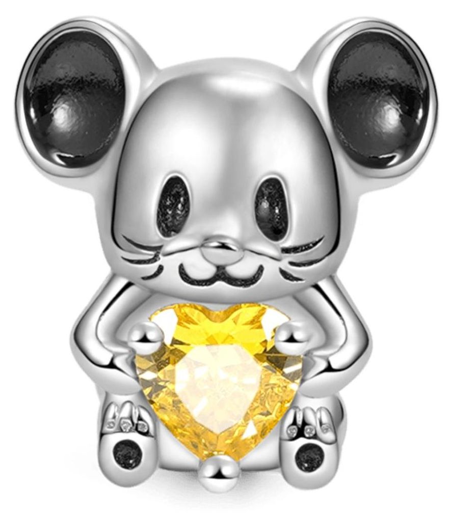 Gnoce Charm Maus mit Herz FVC307 Silber Produktbild 