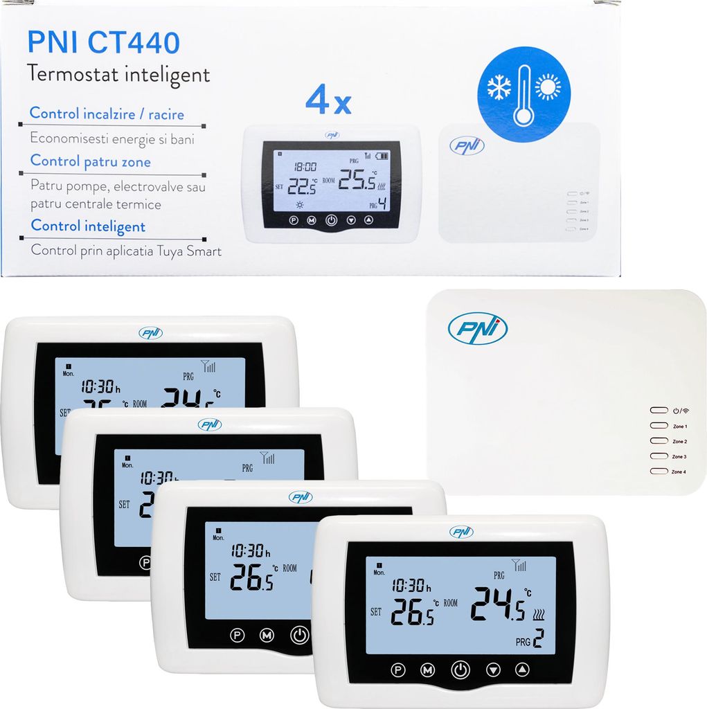 Termostato intelligente PNI CT440 wireless, con WiFi, Immagine del prodotto 