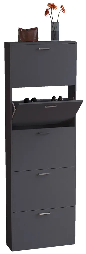 Mobile Scarpiera Sulos Antracite 179x59x17 cm | Arredo Ingresso Moderno