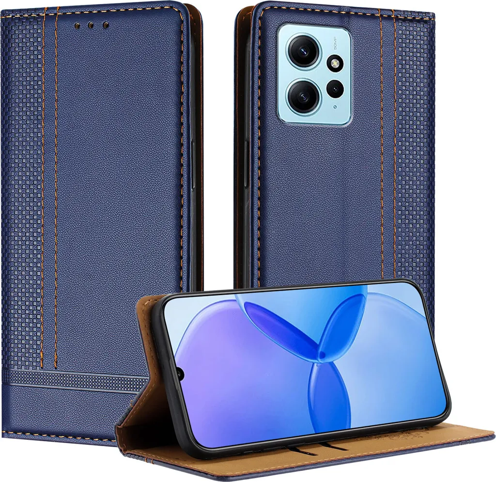 Cover Portafoglio Xiaomi Redmi Note 12 4G Blu - Flip Case Stand