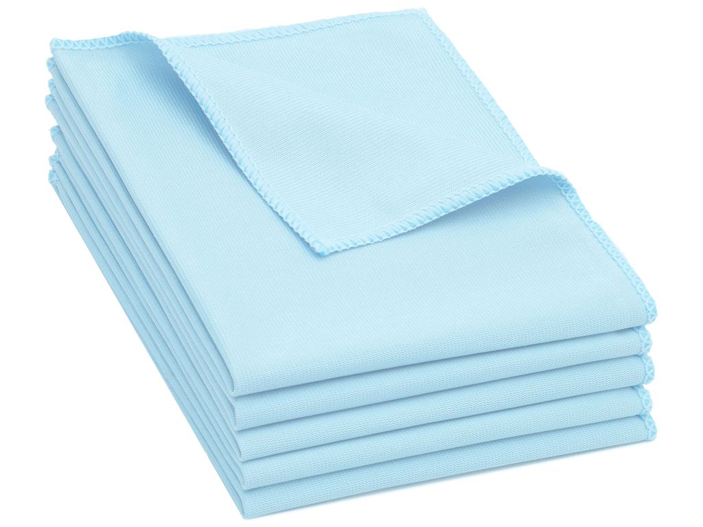 5er Set Microfaser Poliertücher, Fenstertücher, 35x40 cm, blau