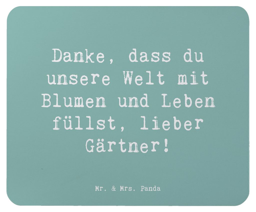 Mr. & Mrs. Panda Mousepad Spruch Gärtner Dankeschön - Produktbild 