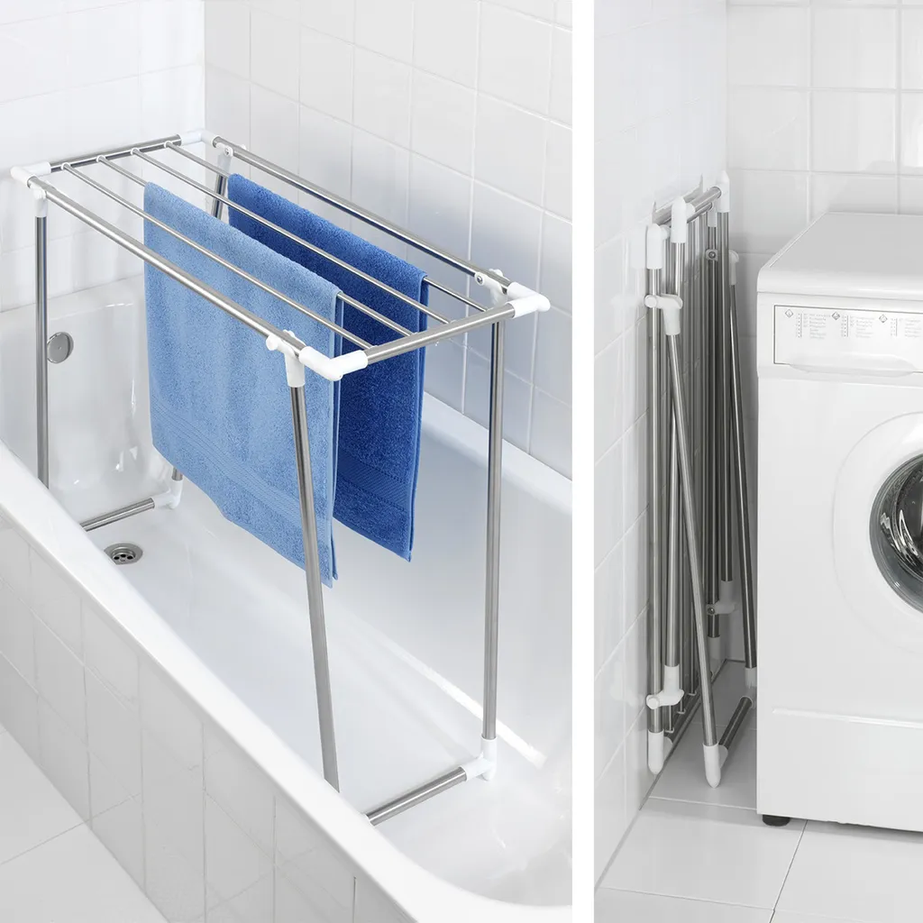Séchoir à Linge Inox Pliable et Autonome avec Structure Grand Format