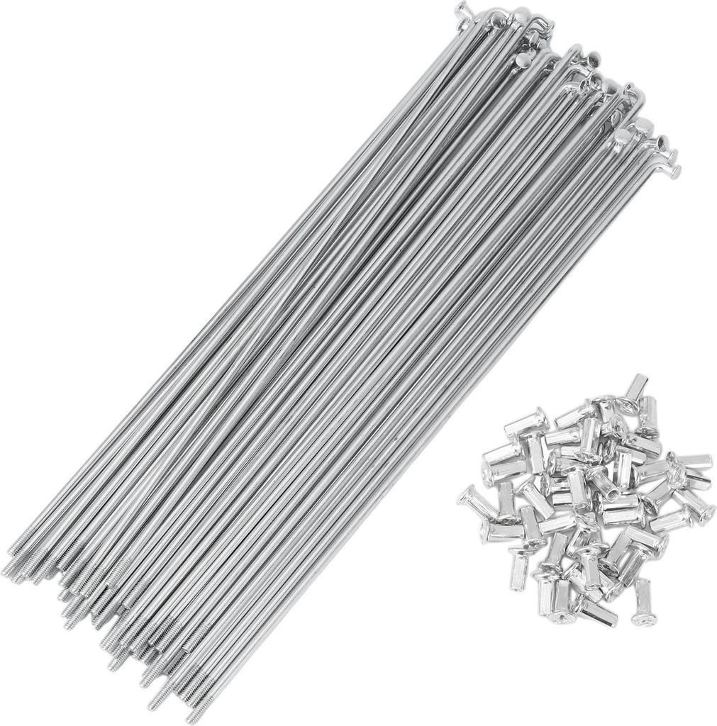 48 Satz 10G Fahrradspeichen 240mm Radspeichen Kohlenstahl Verzinkt Silberton