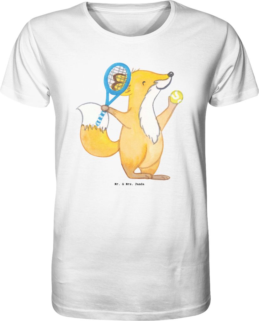Mr. & Mrs. Panda Tshirt Fuchs Tennis spielen Größe XL - Weiß - Geschenk, Shirt Herren, Ballsportart, T-Shirt, Tennisclub, Tennisverein, Oberteil...