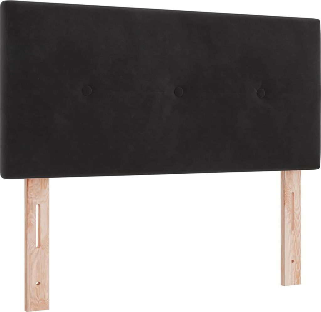 vidaXL LED Kopfteil mit LED-Lichtleisten Schwarz 80 cm Samt