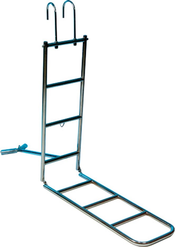 Allpa Niro Badeleiter, 4-Stufen, Bugleiter Aufklappbar & Haken Für Den Bugkorb, Rohr Ø25mm