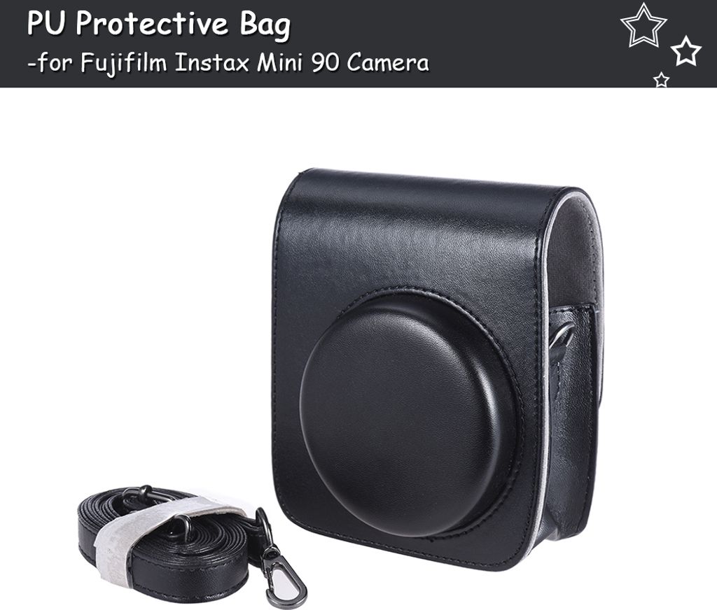 Weinlese PolyurethanSchutz Kamera-Kasten-Beutel-Beutel-Abdeckungs-Schutz w / Strap fuer Fujifilm Instax Mini 90 Sofortfilmkamera