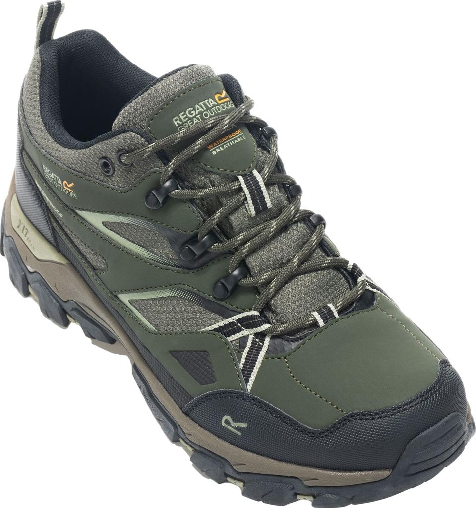 Regatta - Herren Wanderstiefel "Holcombe 3" RG11276 (42 EU) (Dunkel-Khaki/Leichter Salbei)