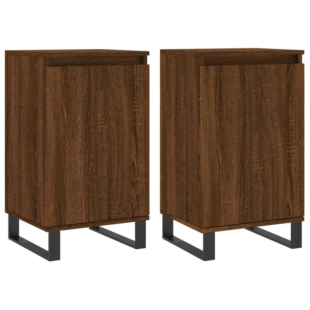 Archiviazione SYFAX™: 2 Credenze Rovere Marrone 40x35x70 cm