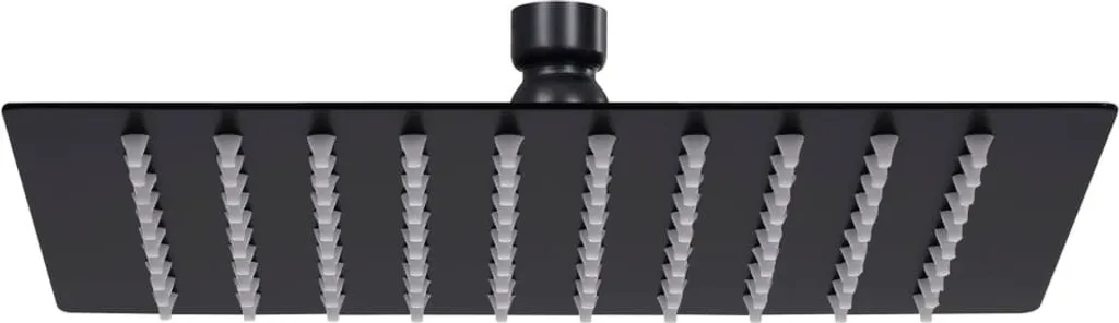 Doccia a pioggia in acciaio inox 20x20 cm quadrato nero