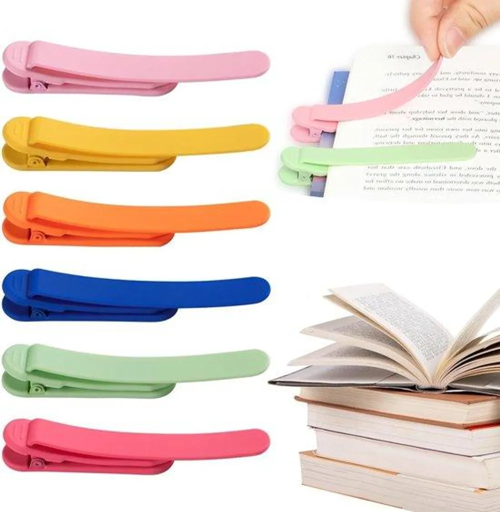 Marque-page automatique pour livre enfant - Lot de 6 pièces colorées