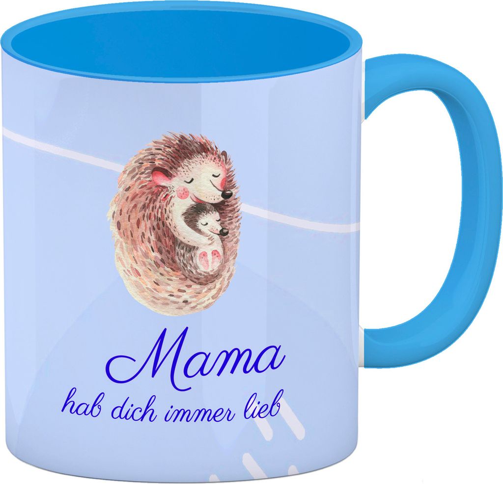 Mama hab dich immer lieb Kaffeebecher Hellblau Besonders geeignet als Geschenk