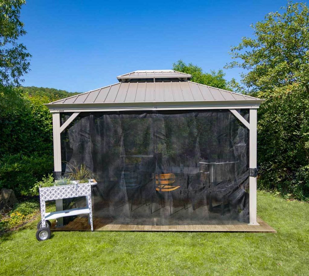 Sojag Messina 1012 Pavillon mit festem Dach mit Moskitonetz 3x4 m