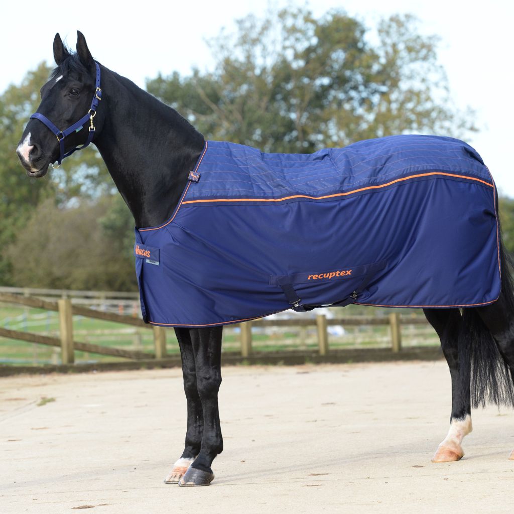 Bucas Therapiedecke Abschwitzdecke Therapy Cooler Big Neck Navy/Orange 145